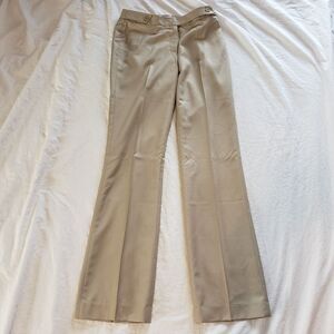 Vintage G2000 Women Beige Pinstripe Dress Pants Career Slacks Flare Leg Sz 3 XS